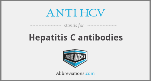 ANTI HCV - Hepatitis C antibodies